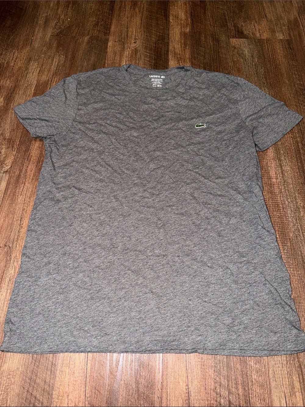 Lacoste 🐊 pima cotton gray crewneck T-shirt size medium sz 4